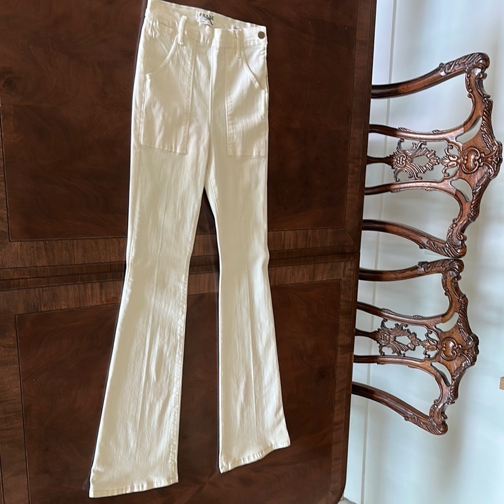 Frame Denim Cream Flare Pants